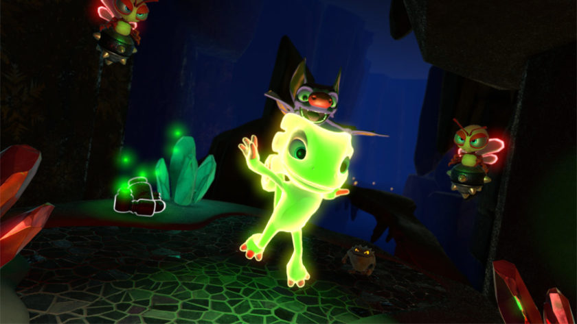 Durch das Essen von Lichtquellen fängt Yooka selbst an zu leuchten. ©Playtonic Games